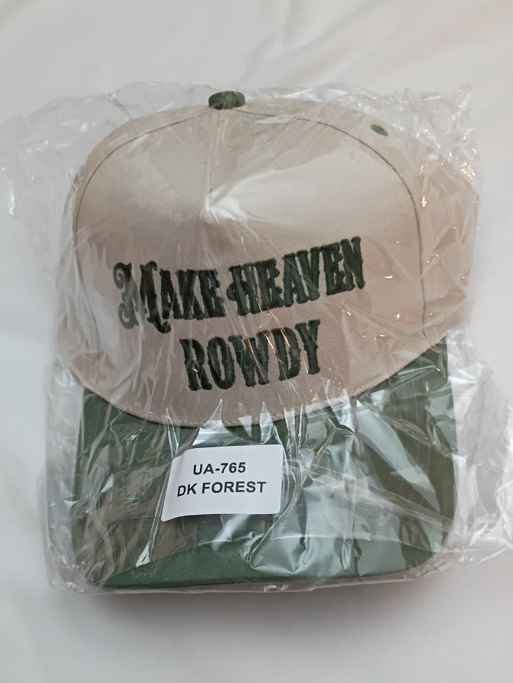 Women's Make Heaven Rowdy Embroidered Two-Tone Cap - Tan & Dark Green